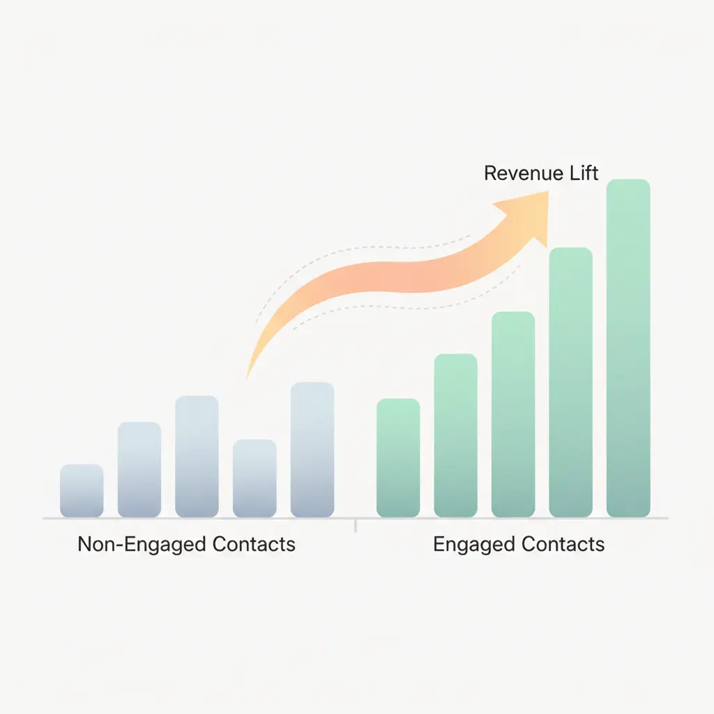 Customer engagement platform diagram showing marketing automation hub connected to email, SMS, push, and web channels